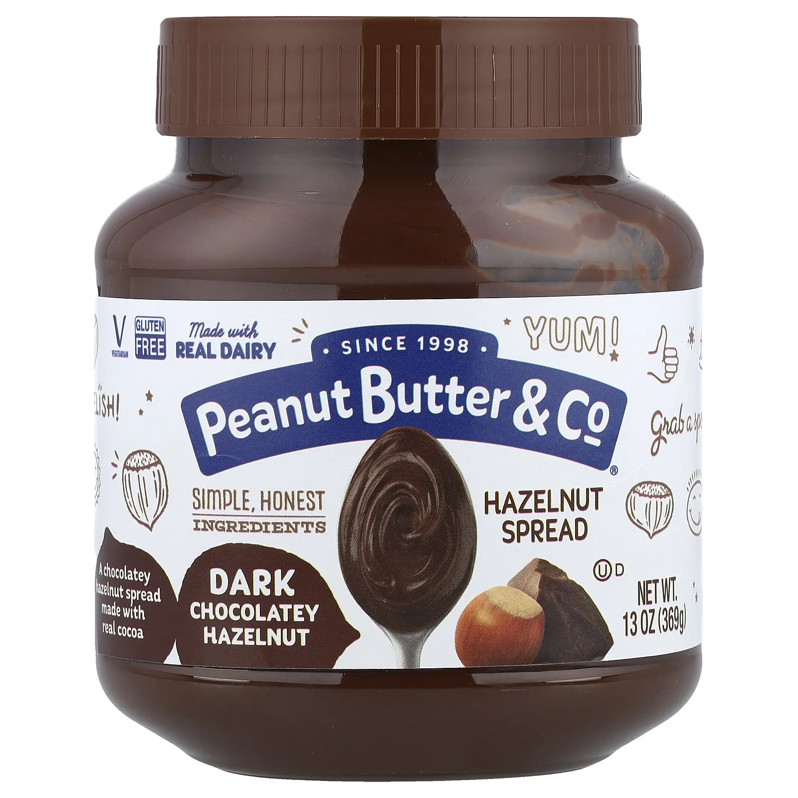 Peanut Butter & Co. Hazelnut Spread, Dark Chocolatey Hazelnut, 13 oz (369 g)