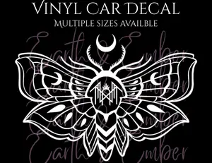 Sleep Token Moon Moth Vinyl Car Decal- TikTok Music Merch- Weather resistant vinyl car decal for Sleep Token Music Fans
