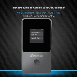 IotesimGlo Portable WiFi Hotspot 15GB US Data Included | Free 1GB Monthly | Auto Switch AT&T Verizon T-Mobile