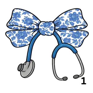 Bows And Stethoscopes Choose from 1-5 Designs  Direct To Film Print, DTF Print, Ready To Press Print For T-Shirts