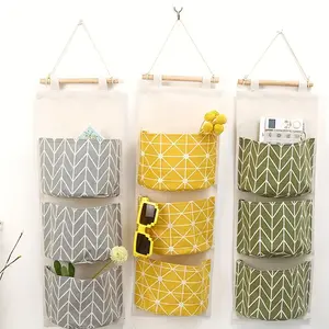 A 3-Layer Hanging Storage for The Kitchen, Fabric Pockets for Miscellaneous Items Behind The Door