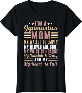 100% Cotton Proud Gymnast Supporter Mom Gymnastics Mom T-Shirt