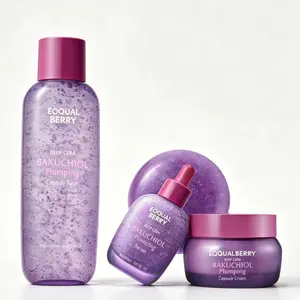 Bakuchiol Dual Action Skincare Set by EQQUALBERRY | Hydrating Serum, Cream & Toner for Soft, Bright-Looking Skin | Self Care Essential