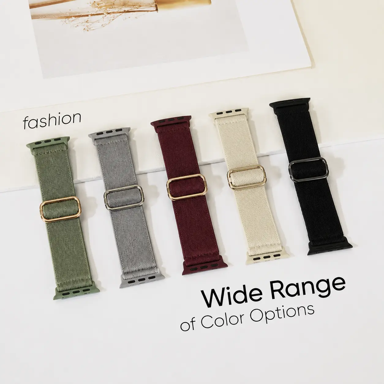 5 Pack Nylon Elastic Sport Loop Watch Bands, Soft Breathable Stretch Wrist Straps, Adjustable Replacement Bands Compatible with iWatch Ultra & Series 1–11 for Men Women