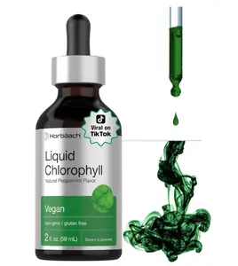 Horbäach Liquid Chlorophyll Drops | 2 oz | Vegan, Non-GMO, and Gluten Free Formula | Natural Peppermint Flavor