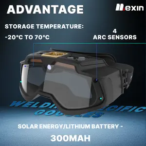LY110R-Mexin Automatic Dimming Welding Glasses with Liquid Crystal Technology for MIG & TIG Welding UV Protection Replaceable Batteries CE Certified True Color Vision Filter Strong Light