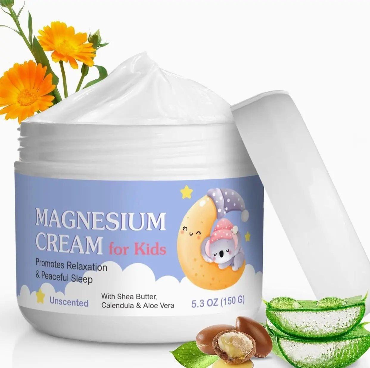 Magnesium Cream for Kids, 5.3 Fl Oz Magnesium Lotion for Sleep, Topical Body Lotion Apply to Feet, Legs, Arms or Joint, Easy to Absorb