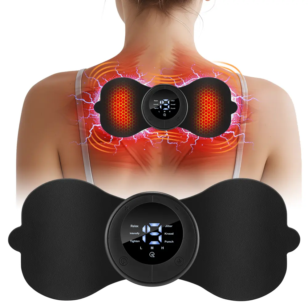 Pulse Massage Patch for Neck and Back Pain Relief, Wireless Multi-mode Gel Pad for Daily Muscle Relaxation with Built-in Li-ion Battery, Batteries, Cells, Daily Relaxation, Gift That Heals, Single Unit