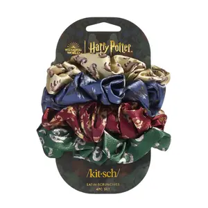 Harry Potter x Kitsch Satin Scrunchies All Houses 4pc Set