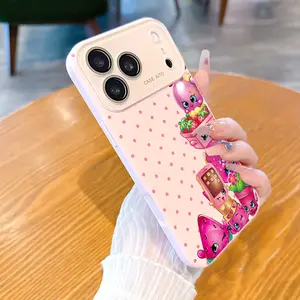 Shopkins cartoon Print Dopamine Ins Style Solid Color Phone Case with Ultra Skin friendly Touch, All Inclusive Lens Phone Case Suitable for Apple iPhone 17 16 15 14 13 12 Pro Max Air