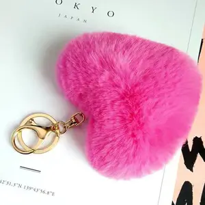 Cute Heart Shaped Plush Keychain, Fashionable Plush Keychain for Women & Girls, Phone Accessories for Phone Decoration