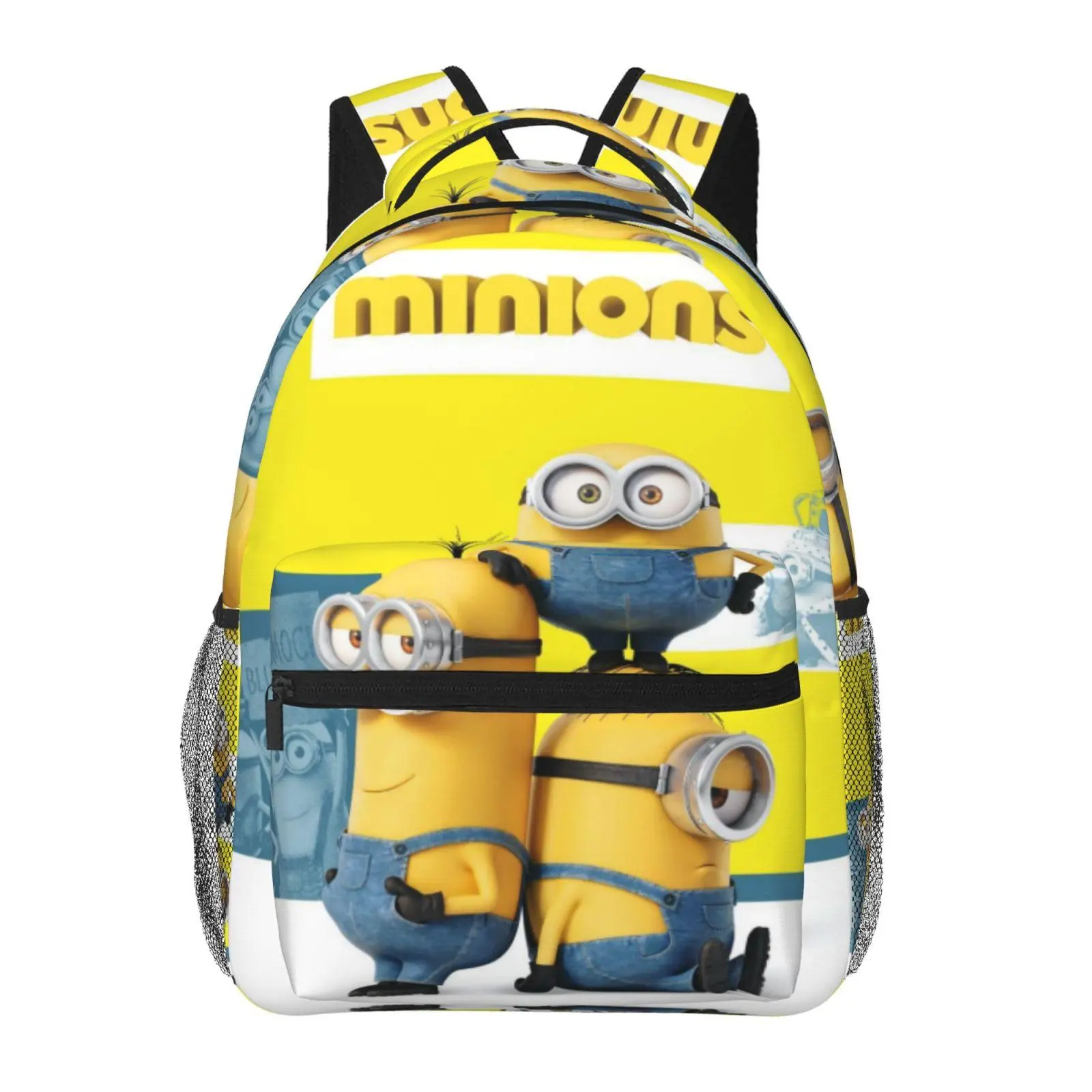 Back to School Kids Minions Backpack – Large Capacity, All-Over Print Minions Laptop Daypack for Campus Daily Use, Durable Lightweight Minions School Bag for Teens and Students