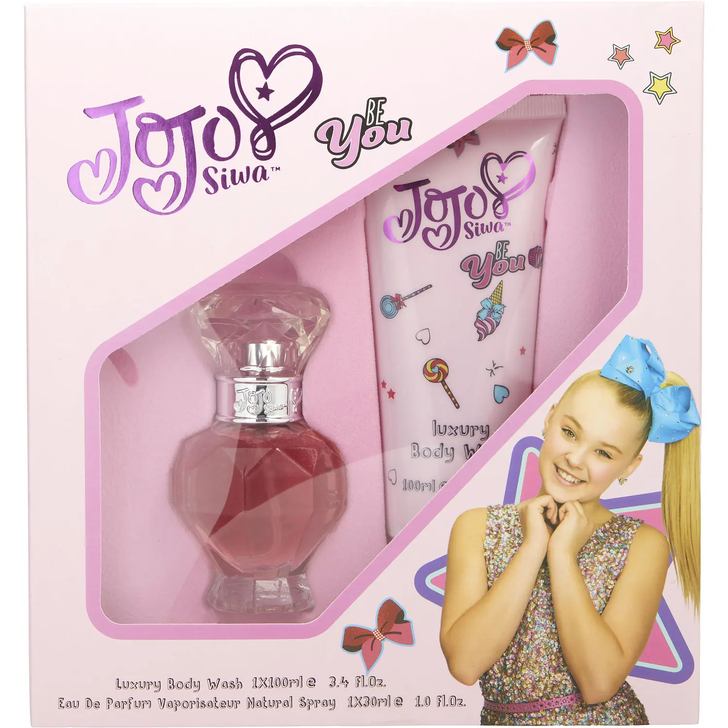 Jojo Siwa Be You Set-Eau De Parfum Spray 1 Oz & Body Wash 3.4 Oz For Women