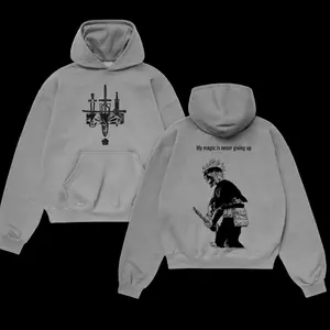Asta Wizard King x Black Clover ver2 Manga Oversized Vintage Double Printed Graphic soft Cotton pullover pocket Hoodie, Unisex y2k Streetwear, Anime apparel Merch, Gift for otaku fans top