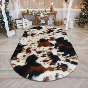 Cow Pattern Rug, Cow Print Rug, 1 Count Non-slip Soft Floor Mat, Decorative Carpet for Home Living Room Bedroom Study Room, Vanity Decor Accessories