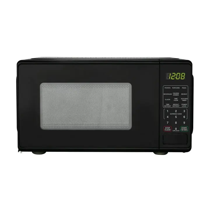 Mainstays 0.7 Cu ft Countertop Microwave Oven, 700 Watts, Black & White & Red, New Mainstays 0.7 Cu ft Countertop Microwave Oven, 700 Watts, Black & White & Red, New
