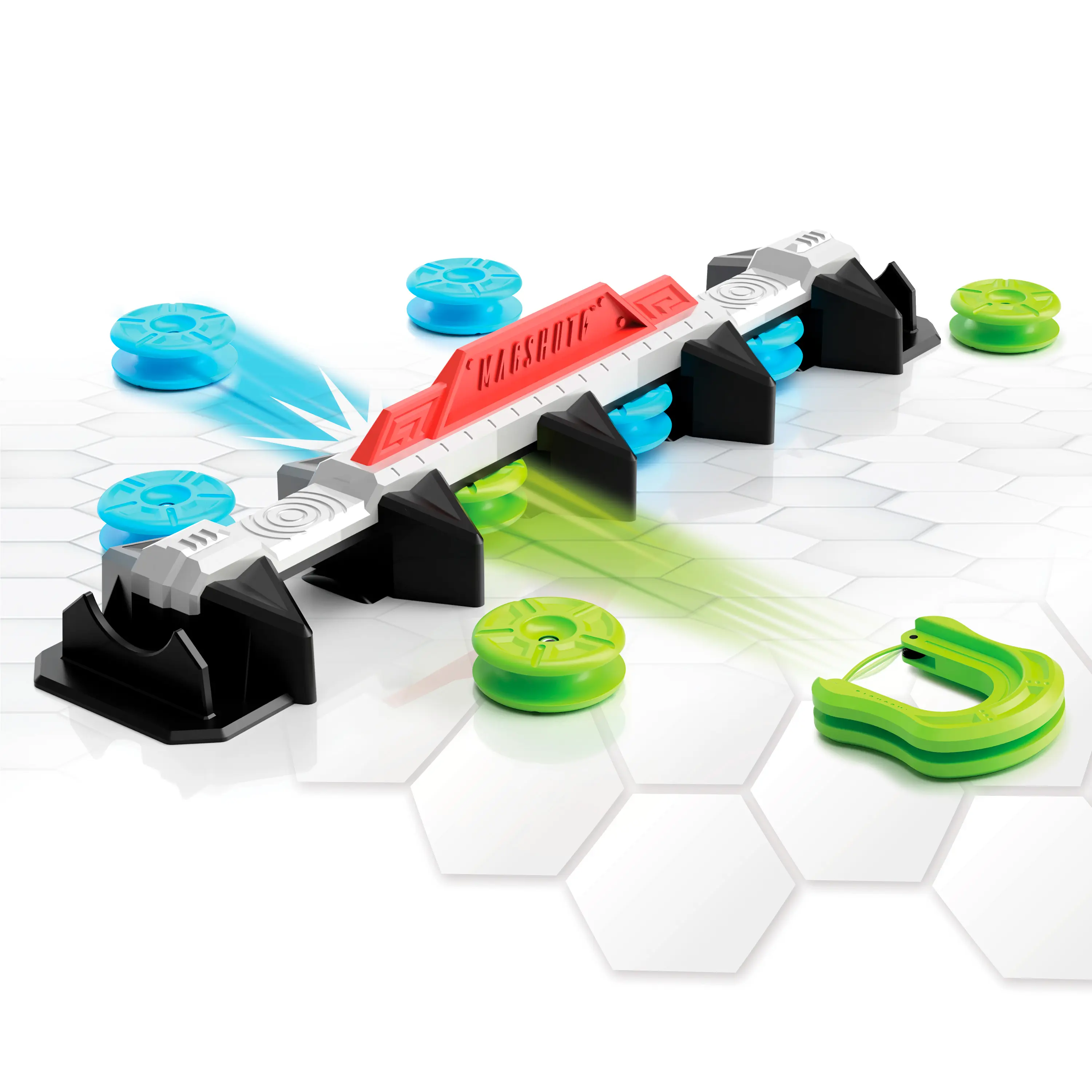 Magshuto Knockout Rail, Magnetic Trick Shot System, Unique 2 Player Magnet Launching Game for Kids and Tweens Ages 6 and Up