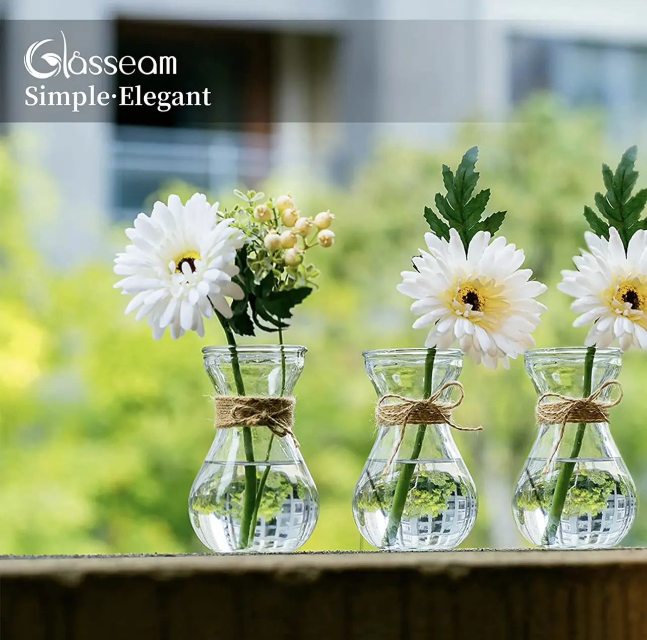 Clear Glass Bulb Vase Set (3-Piece) for Forcing Hyacinth Bulbs, Decorative Farmhouse Plant Vessels, Small Christmas Gift Pieces for Home Living Room Centerpieces, Wedding Table Decor