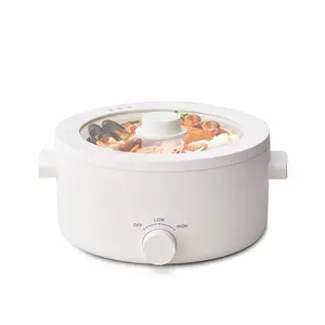 olayks Hot Pot Electric, 3L Portable Electric Pot with Ceramic Non-stick Coating, Dual Power Multi-functional Romen Cooker for Steak, Pasta, Hot Pot, Ramen, Quick Heating and Overheat Protection Multi-Cooker Pressure Steamer