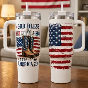 American Flag Tumbler, 250 Years of America Cup, Patriotic Insulated Travel Mug