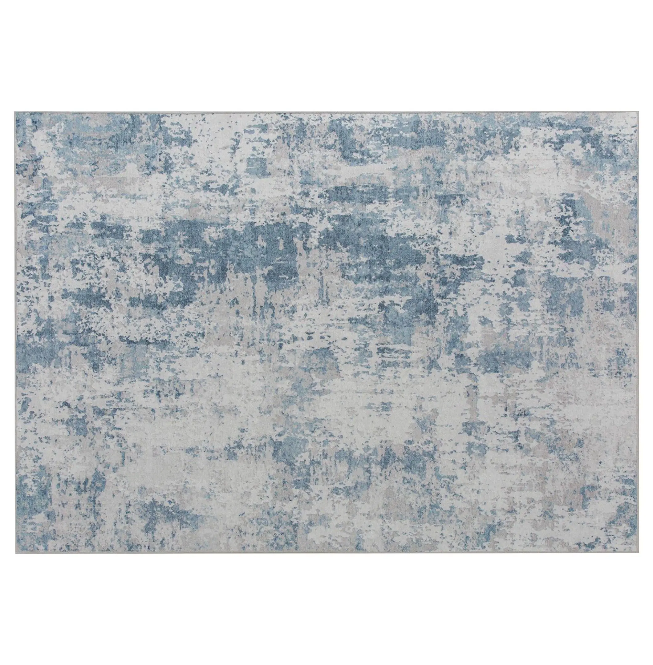 4x6 Area Rug Washable, Non-Slip Modern Abstract Rug for Living Room Bedroom, Soft Chenille Carpet Blue Default Title