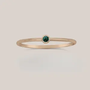 May Birthstone Emerald – Gold Filled Stacking Ring