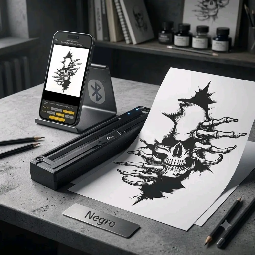 DragoArt Tattoo printer bluetooth Connection /For Tattoo Artists/ Craft and more /Black /THERMAL STENCIL PAPER FOR TATTOO ARTISTS