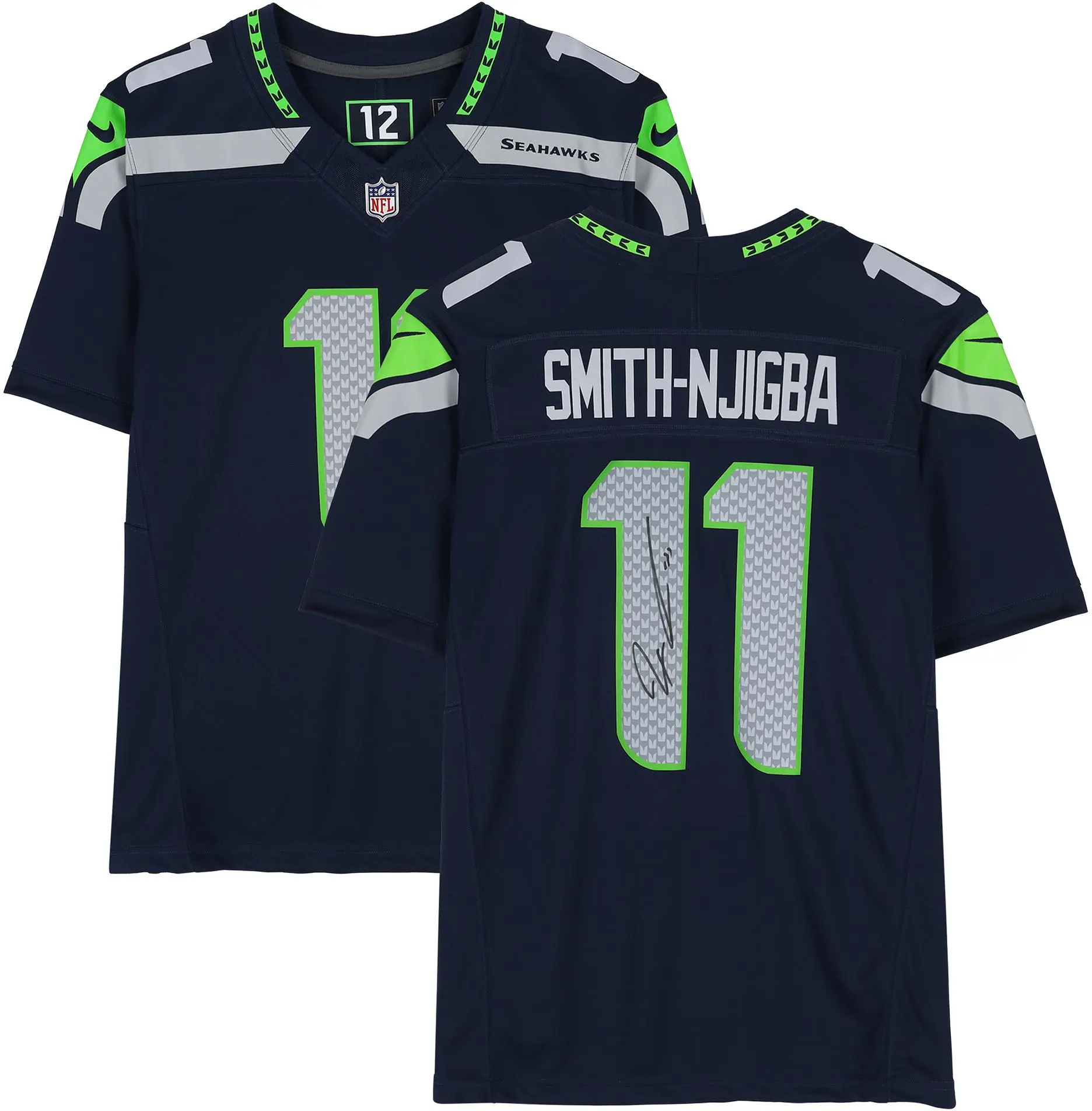 Jaxon Smith-Njigba Seattle Seahawks Autographed Nike Navy Vapor Fuse Limited Jersey - Fanatics Authentic Certified