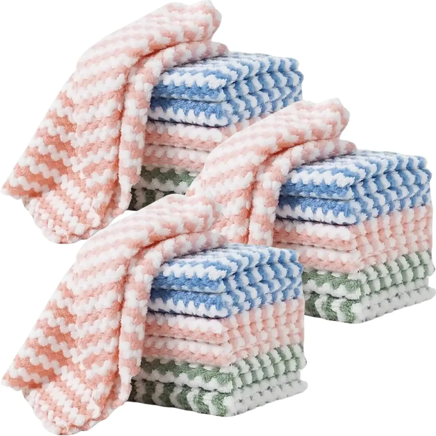 10-Pack Synthetic Microfiber Kitchen Towels - Soft, Absorbent, Lint-Free, Reusable 10in×10in Cleaning Cloths in Bag, Ideal for Home Surfaces, Car Care, Cold Wash Safe