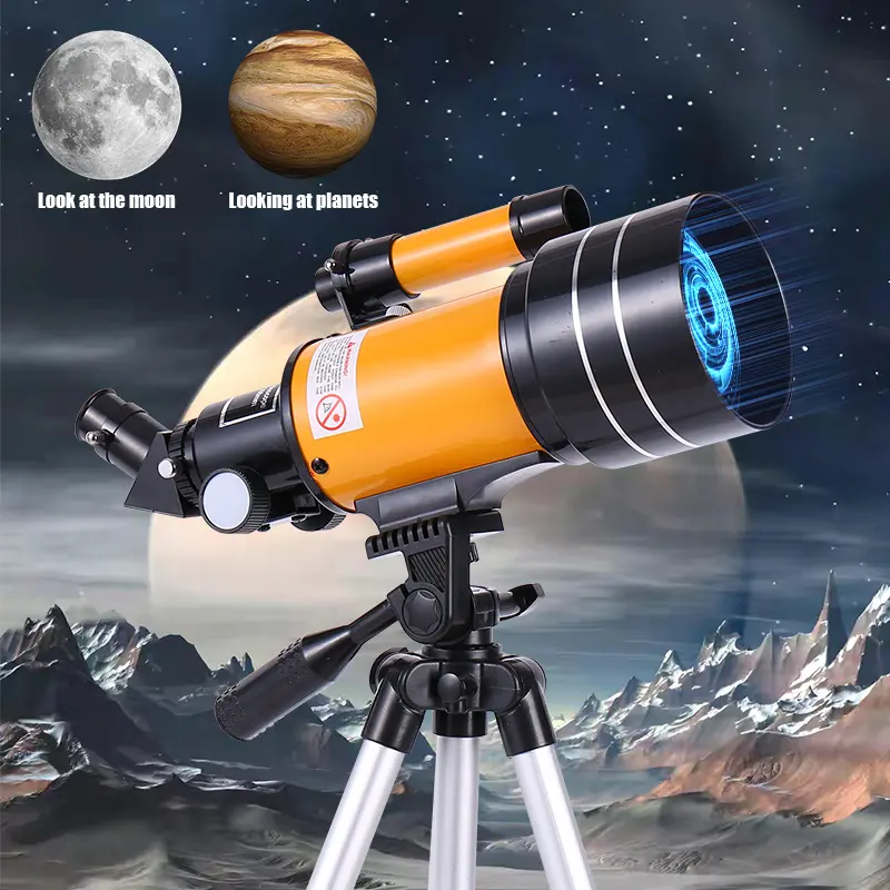 30070 HD Astronomical Telescope, With Tripod, 15X-150X Professional Astronomical Telescope, Portable High-powered Astronomical Telescope, Suitable For Star Watching, Moon Watching, Bird Watching, Camping, Friends Giving Gifts-Yellow