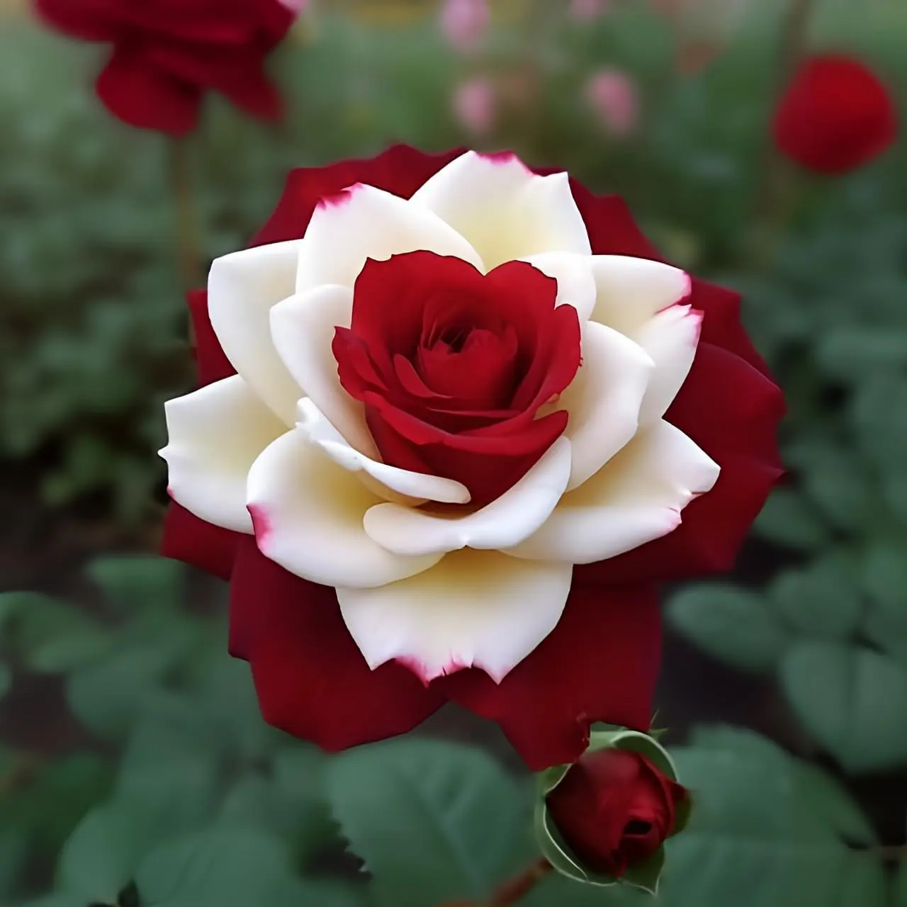 200 Rare Twin Red White Rose Flower Seed Pack - Non-GMO Heirloom Growable Flowers, Easy-Grow Planting Instructions, Ideal Gardener Gift for Home Garden Supplies, Twin Roses