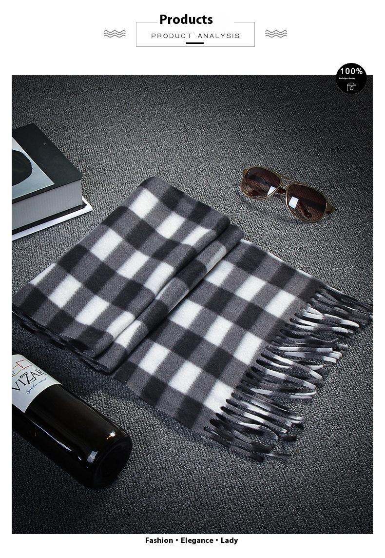 Autumn And Winter Black And White Plaid Plus-sized Thickening Thermal Men's And Women's Scarf