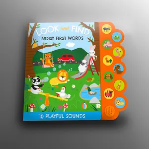 Look and Find Noisy First Words Toddler Busy Book - Interactive Preschool Learning & Early Reading Tool, Toddler Workbook with Car Sounds, Animal Sounds, Preschool Learning Book, Early Reading Book