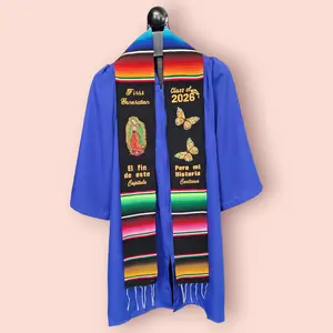 Class of 2026 Virgen/Butterfly Mexican Sarape Graduation Stole