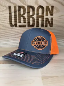 HR Violation Custom Leatherette Patch Trucker Style Hat trucker hat unisex hat knit beanie