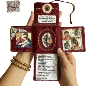Handmade Catholic prayer pocket statue, handcrafted pocket prayer device, faith edition, Catholic travel prayer kit with cross, prayer cloth with cross included, Religious Decoration, Rosary Souvenir