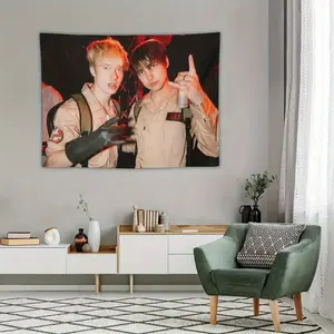 2D Flat, Sam and Colby Tapestry - Horizontal Hip-Hop Poster - Easy to Hang Non-Damaging Wall Decor for Bedroom, Living Room, Dorm - Modern Minimalist Rap Artist Album Cover Poster - Perfect Gift for Hip-Hop Fans, Colorful Artwork, Soft Texture