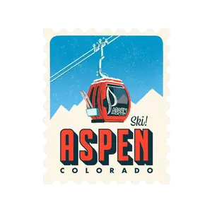 Aspen Retro Stamp Sticker