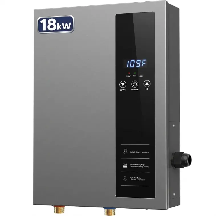 2700W Electric Tankless Water Heater, Instant Hot Water Heater with LCD Display, Whole House On Demand Water Heater, High Flow System for Multiple Outlets, Indoor Installation.
