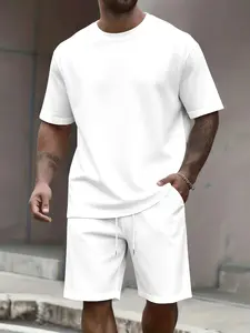 Men's Short Sleeve Shorts Set, Casual Zipper Design, Breathable Summer, Comfortable Fabric, Trendy Style