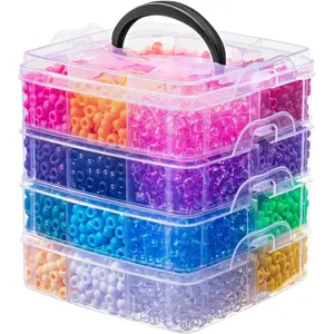 Simetufy 4200Pcs 24-Assorted-Color 6x9mm Plastic Cylindrical Pony Bead Assortment, 2.41LB Craft Beads for Bracelets, Jewelry Making, DIY Crafts