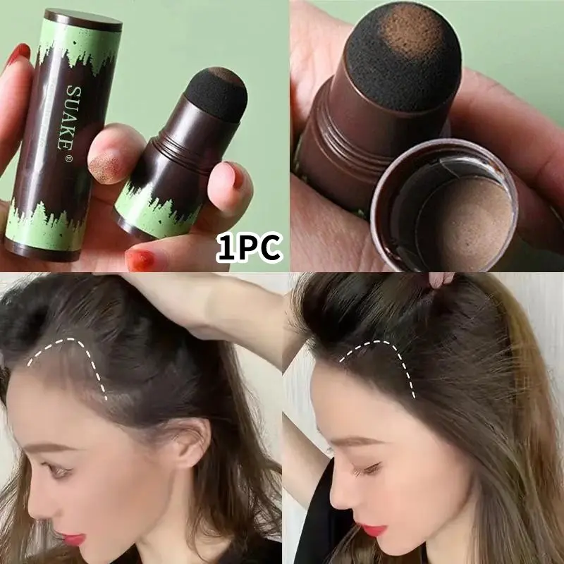 Two colors of hairline concealer powder, hairline shadow powder, Root touch up powder, natural coverage, waterproof and sweat-proof, unisex, suitable for people with sparse hair