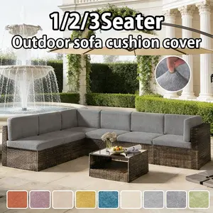 Pure Color Outdoor Sofa Cover, Washable Sofa Slipcover, All-Season Universal Modern Simple Style, Garden Sofa Cushion, Pet Friendly, 1/2/3 Seater Seat Pad Covers
