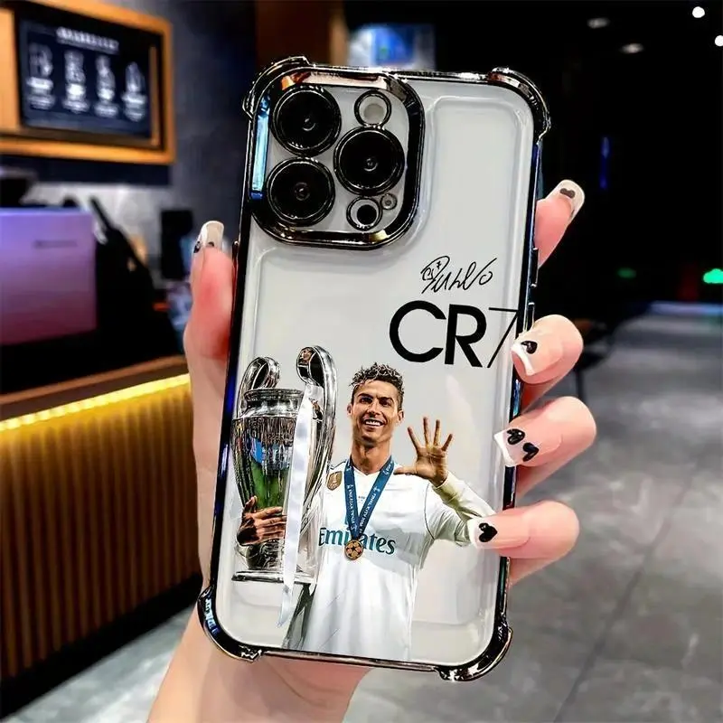 SU! CR7 Football Star Golden Ball Personalized Smartphone Case - Colorful, Shockproof, Transparent, Flexible Soft Back Cover with Full Coverage Protection for iPhone 17 Air,16,15,14,13,12,11 Pro Max Plus & Samsung S26,S25,S24,S23,S22 Plus Ultra Cellphone