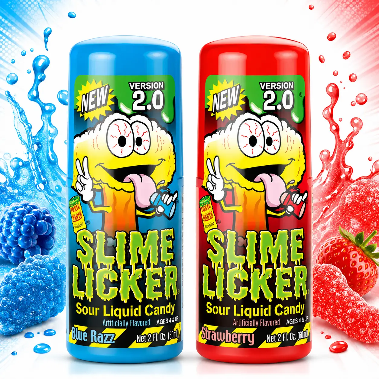 Slime Licker Candy Combo - BlueRazz and Strawberry Flavors