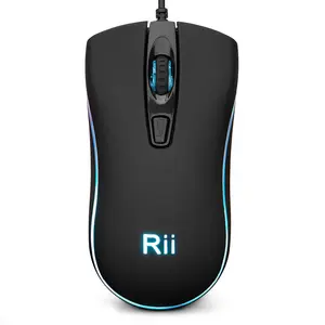 Rii RM105 Wired Mouse,Computer Mouse with Colorful RGB Backlight,Comfortable Grip Ergonomic Optical, USB Wired Mice Support Windows PC, Laptop, Desktop, Notebook, Chromebook