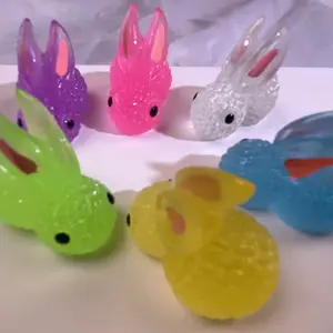 Luminous colorful bunny charm