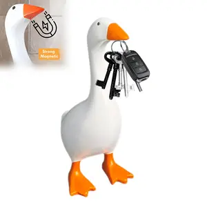 Magnetic Desk Goose Statue Funny Desktop Ornament Key Holder Cute Office Table Decor Gift for Coworkers & Friends