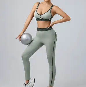 Pilates Yoga 2-Piece Set: Sports Bra & Peach Butt Leggings - High-Waisted, Butt-Lifting & Tummy-Control