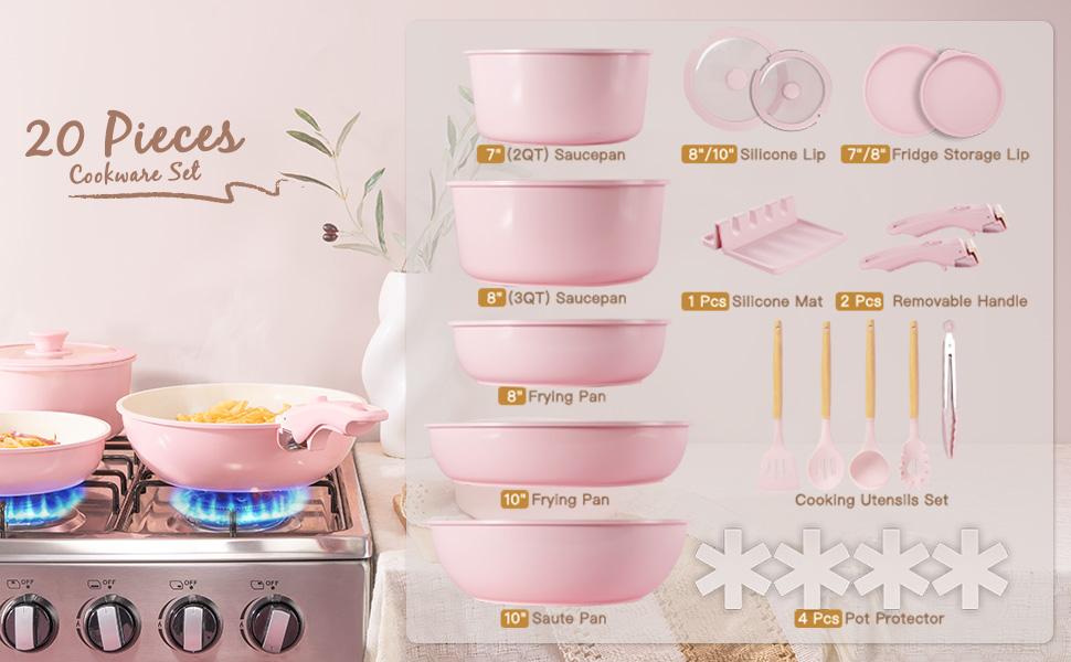 【Valentines Day Sale】Astercook 20 PCS Nonstick Cookware Set - Removable Handle Pots & Pans, Ceramic Coated Kitchenware for Easy Cooking 【Valentines Day Sale】Astercook 20 PCS Nonstick Cookware Set - Removable Handle Pots & Pans, Ceramic Coated Kitchenware for Easy Cooking